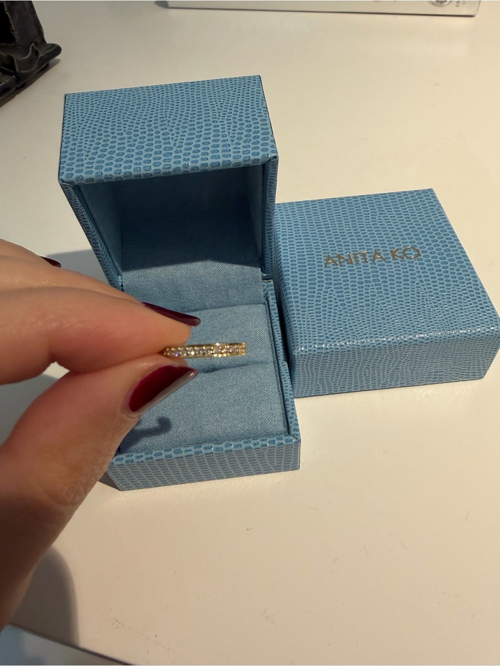 NEW Anita Ko 18K yellow gold diamond single row ear cuff